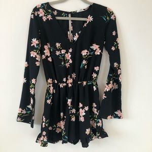 Floral Romper Ruffled